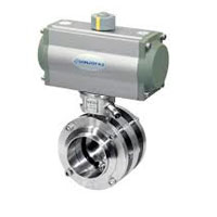 Horizontal pneumatic butterfly ball valves