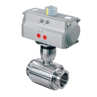 Horizontal pneumatic straight ball valves