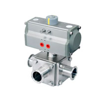 Horizontal pneumatic three-way Non Retention ball valves