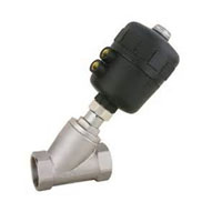 Pneumatic angle seat valves