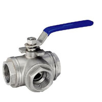 Three-way ball valves